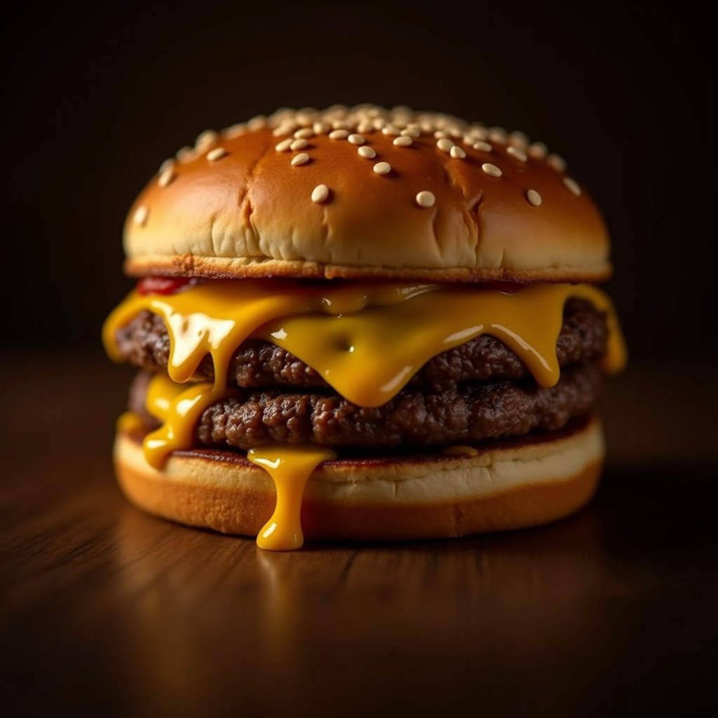 Topiony cheddar na smash burgerze